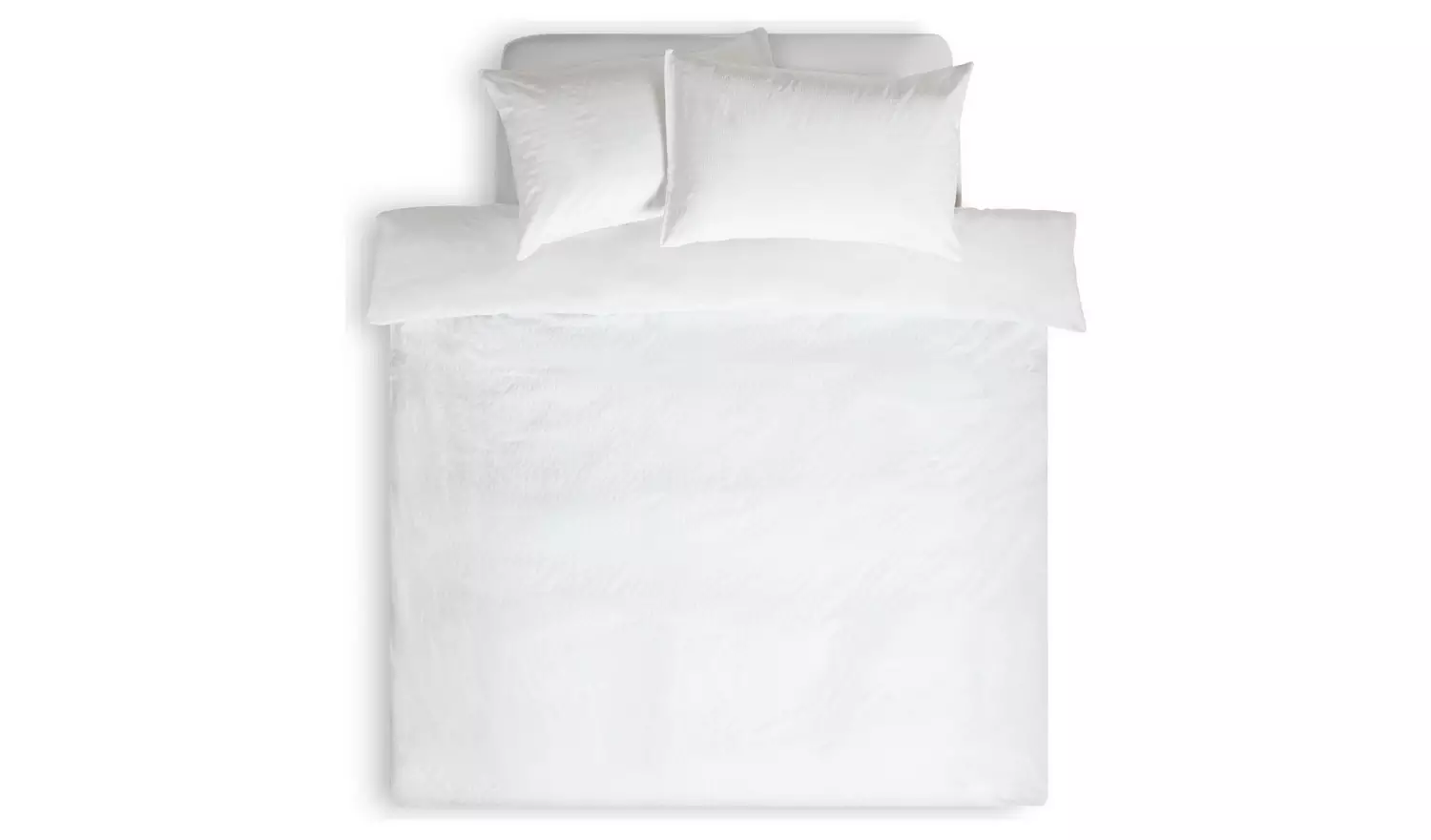Habitat Seersucker Plain White Bedding Set - Double