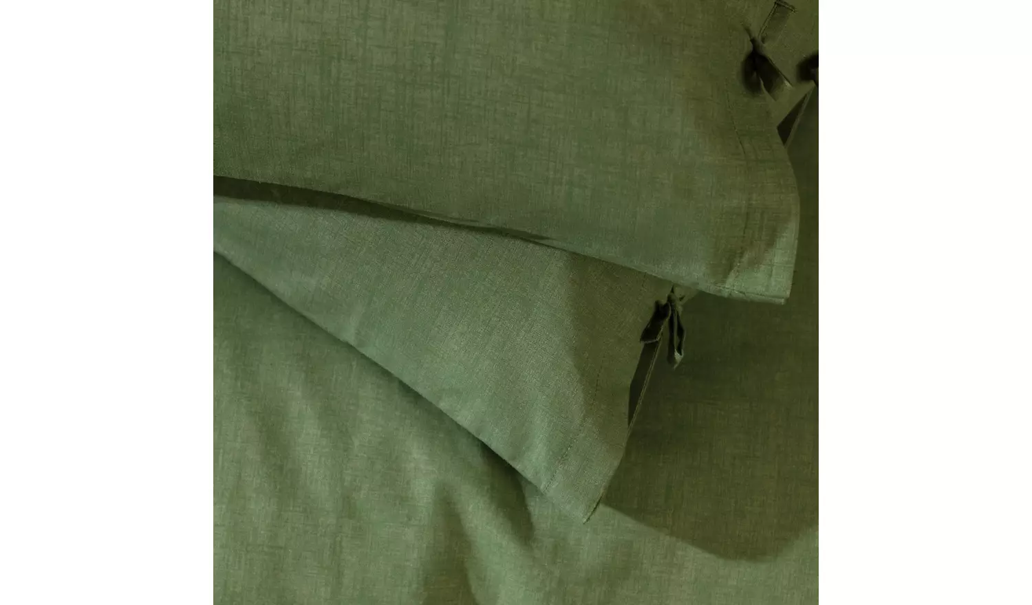 Habitat Cotton Textured Plain Green Bedding Set - Double