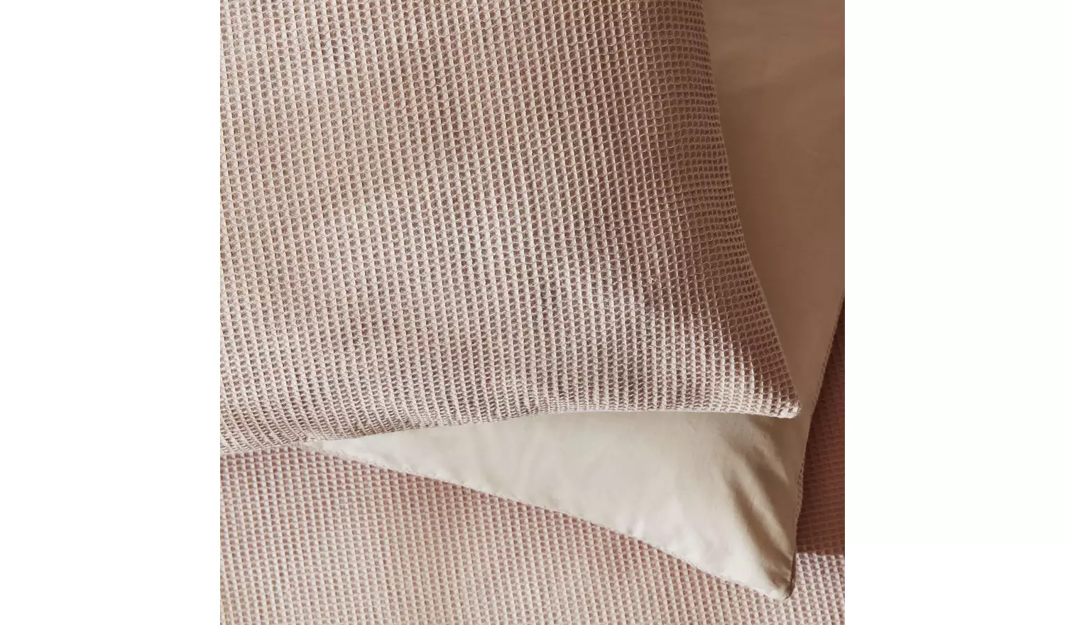 Habitat Cotton Waffle Plain Neutral Bedding Set - Single
