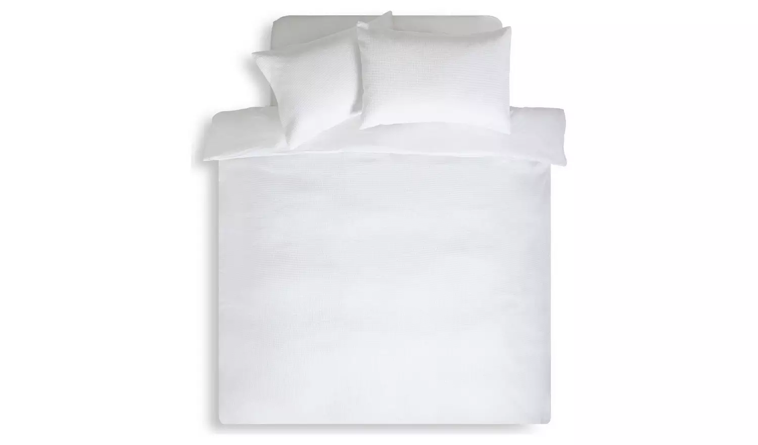 Habitat Cotton Waffle Plain White Bedding Set - Double
