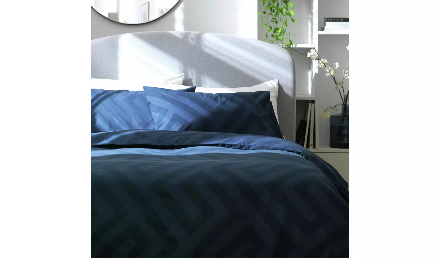 Argos Home Geo Navy Bedding Set - Double