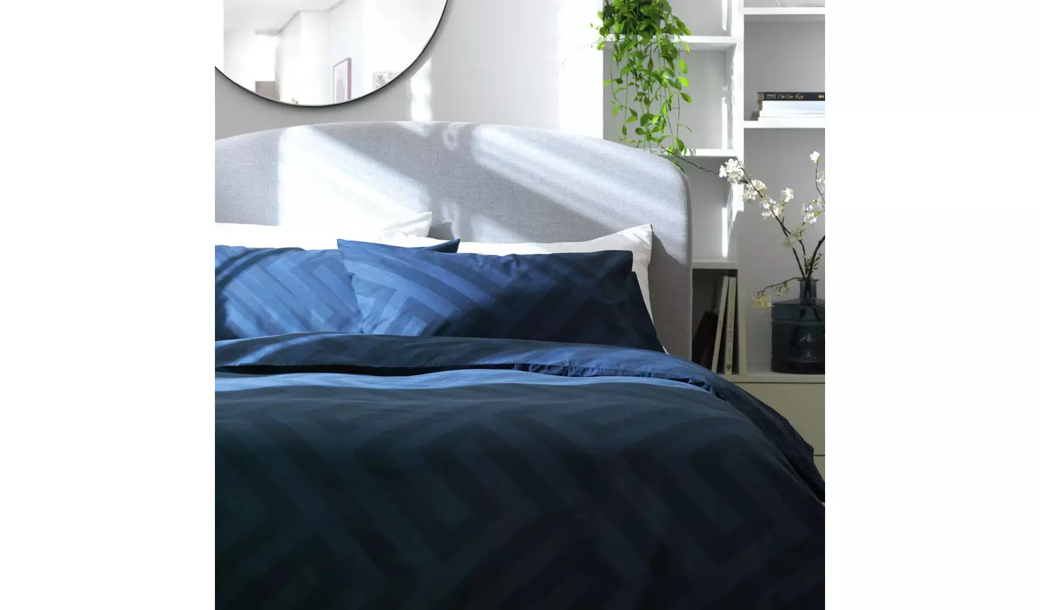 Argos Home Geo Navy Bedding Set - Single