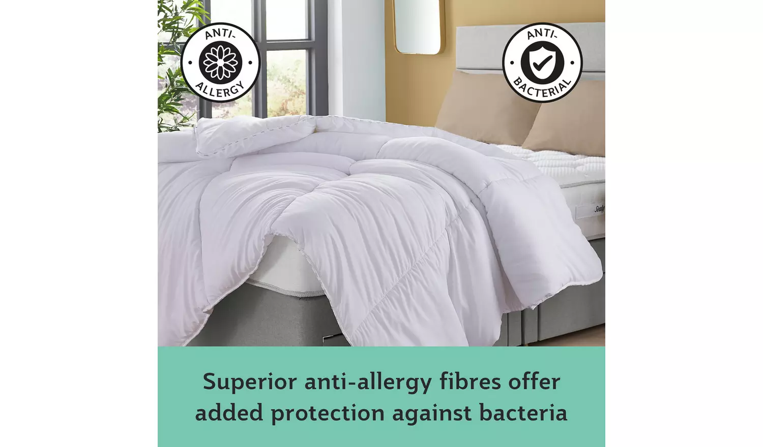 Sealy Anti Allergy Hollowfibre 10.5Tog Duvet - Double