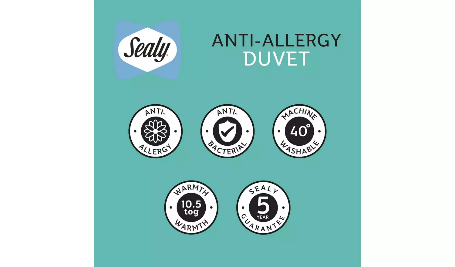 Sealy Anti Allergy Hollowfibre 10.5 Tog Duvet-King