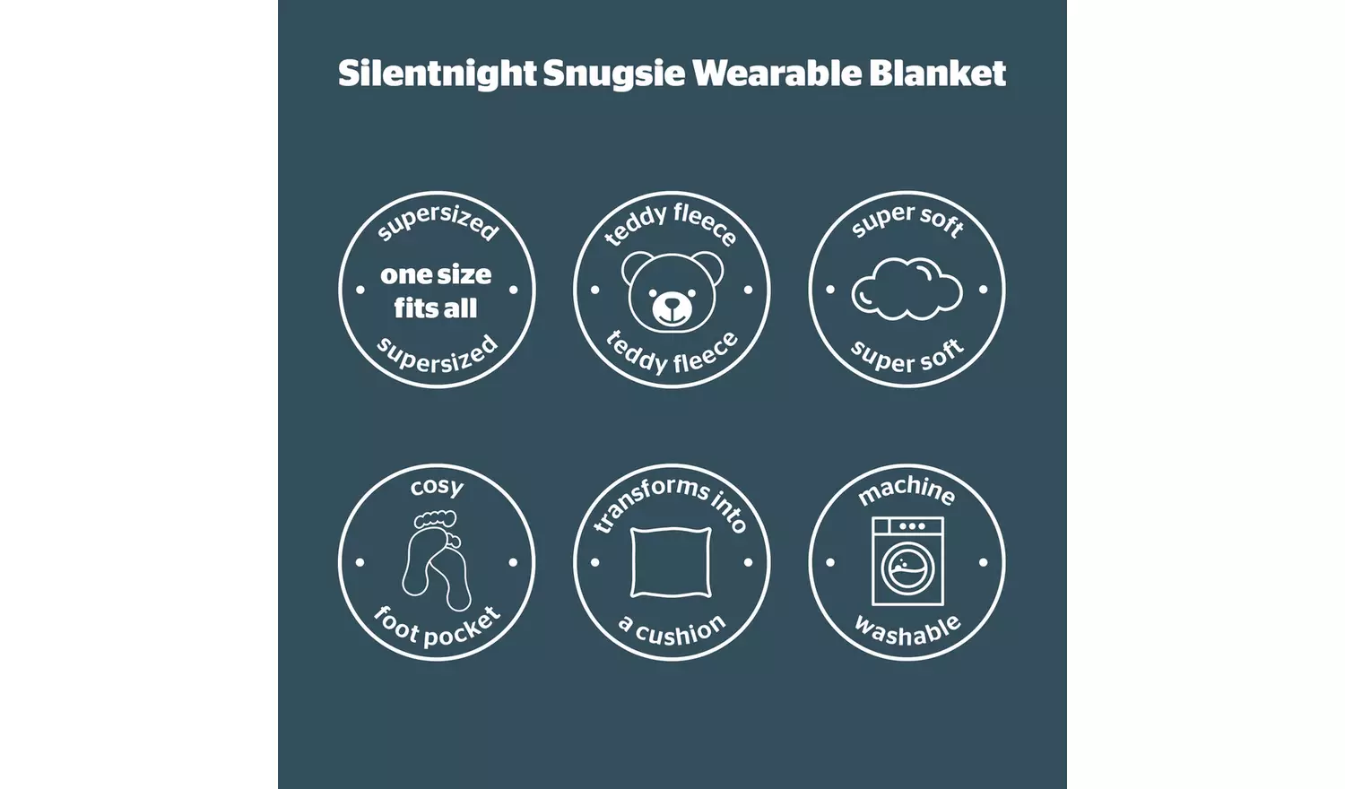 Silentnight Snugsie Wearable Blanket with Sleeves - Grey