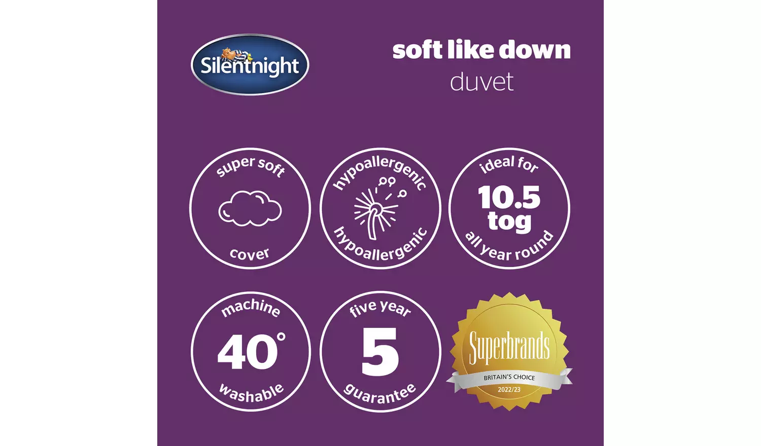 Silentnight Soft Like Down 10.5 Tog Duvet - Single