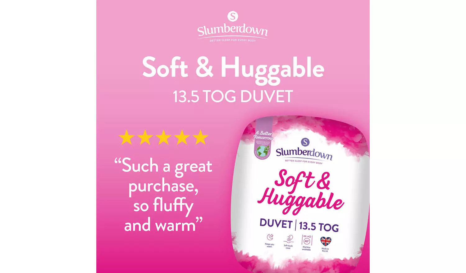 Slumberdown Soft & Huggable 13.5 Tog Duvet - Double