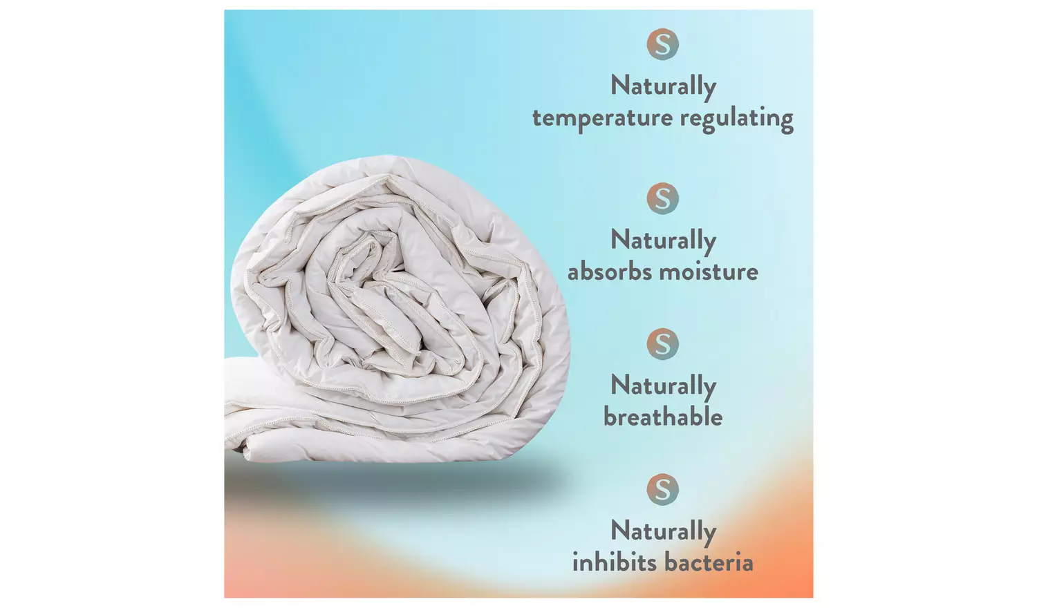 Slumberdown Wonderful Wool Medium Weight Duvet - Kingsize