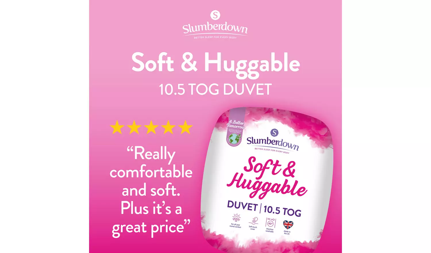Slumberdown Soft & Huggable 10.5 Tog Duvet - Superking