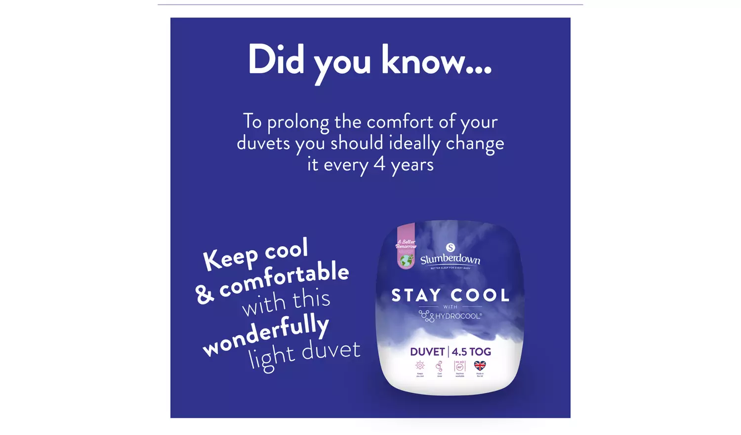 Slumberdown Stay Cool 4.5 Tog Duvet - Superking