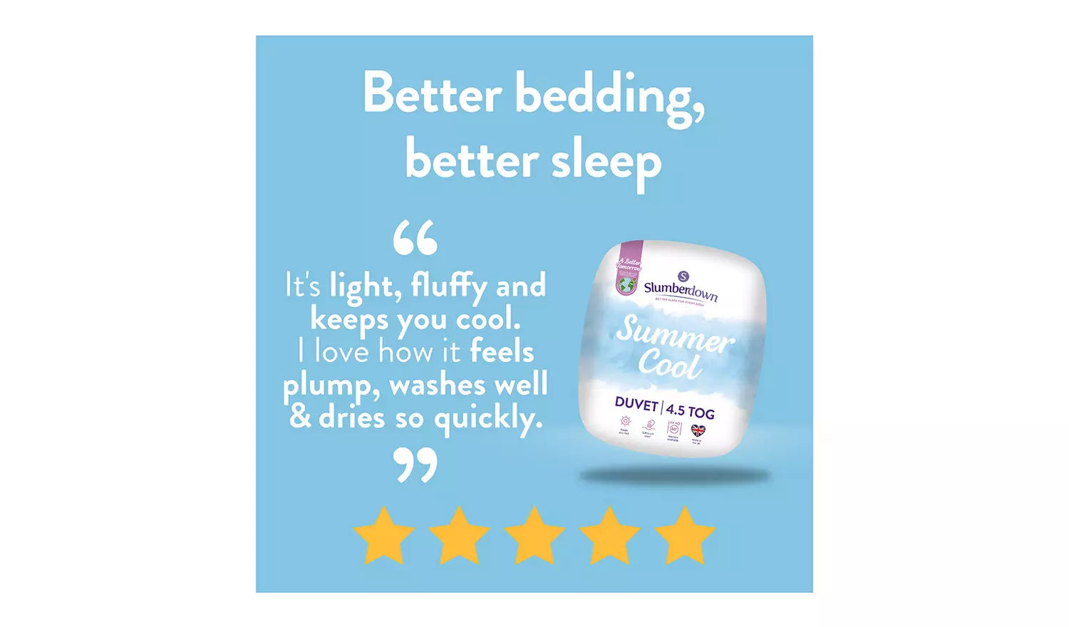 Slumberdown Summer Cool 4.5 Tog Duvet - Single
