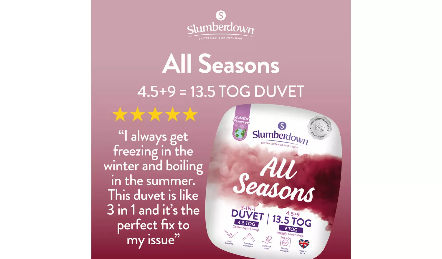 Slumberdown All Seasons 13.5 Tog Duvet - Double