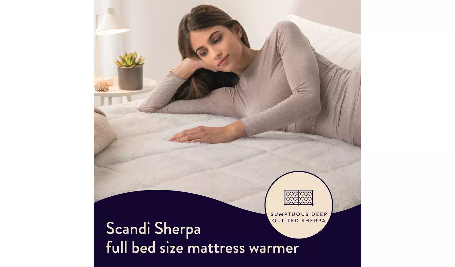 Dreamland Scandi Sherpa Dual Control Underblanket - Double