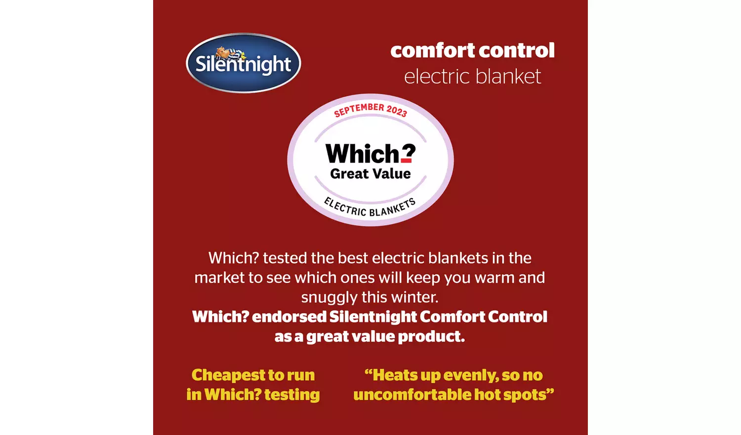Silentnight Comfort Control Electric Underblanket - Double
