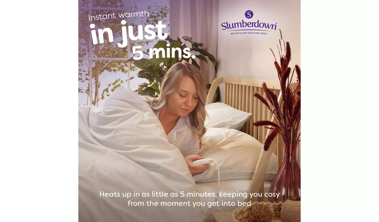 Slumberdown Perfectly Warm Luxury Electric Blanket-King Dual