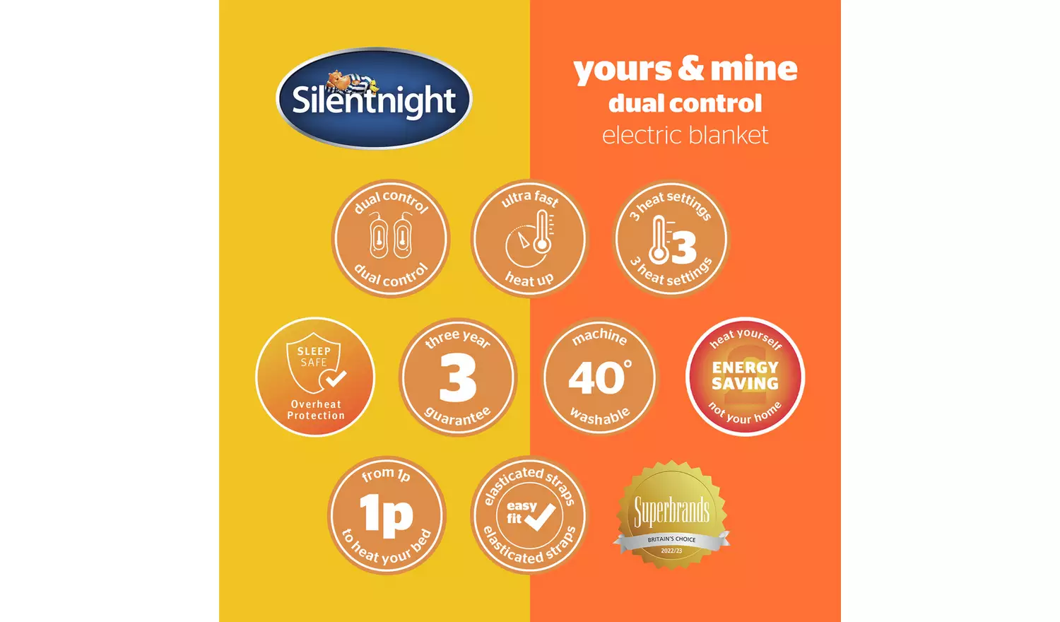 Silentnight Yours & Mine Electric Underblanket - Double