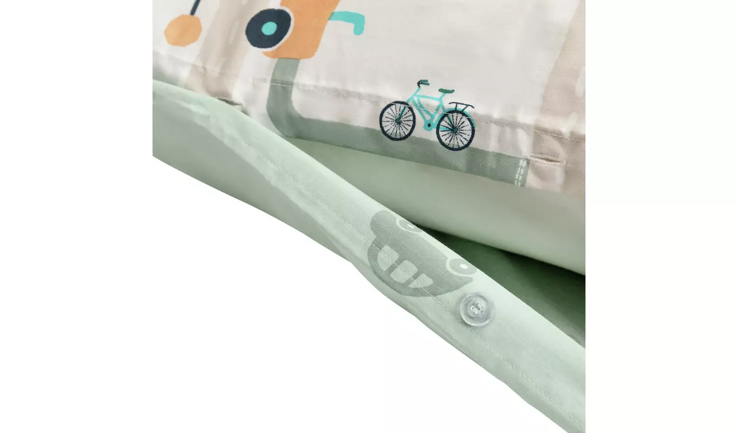 Habitat Transport White & Green Kids Bedding Set - Toddler