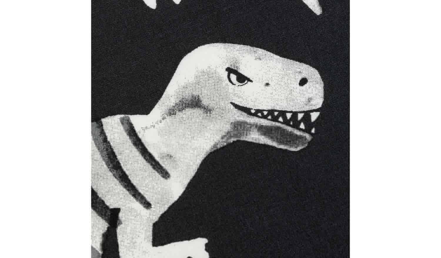 Habitat Mono Dino Black & White Kids Bedding Set - Single