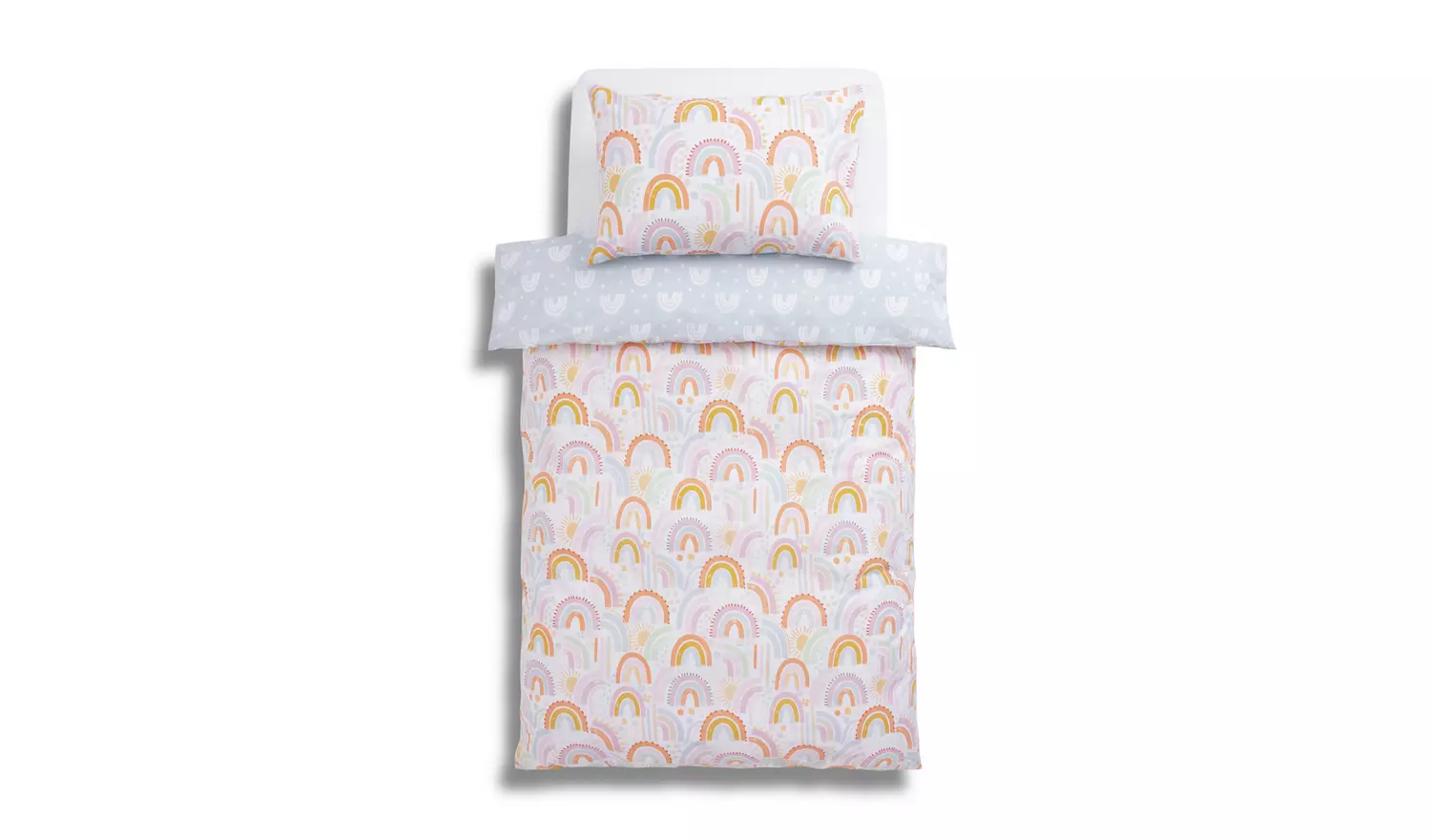 Habitat Pastel Rainbow Reversible Kids Bedding Set - Single