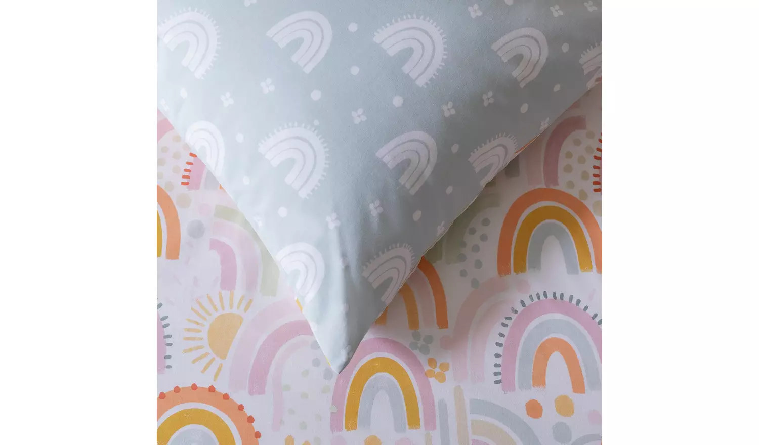 Habitat Pastel Rainbow Reversible Kids Bedding Set - Single