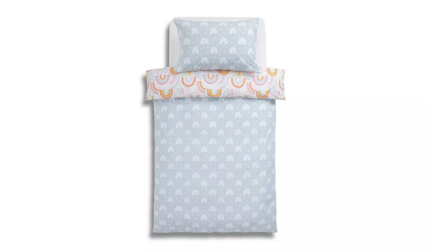 Habitat Pastel Rainbow Reversible Kids Bedding Set - Single
