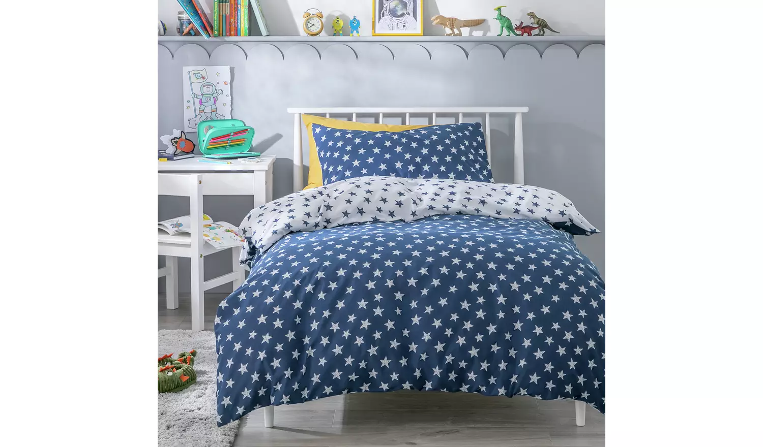Habitat Kids Reversible Star Navy Bedding Set - Single