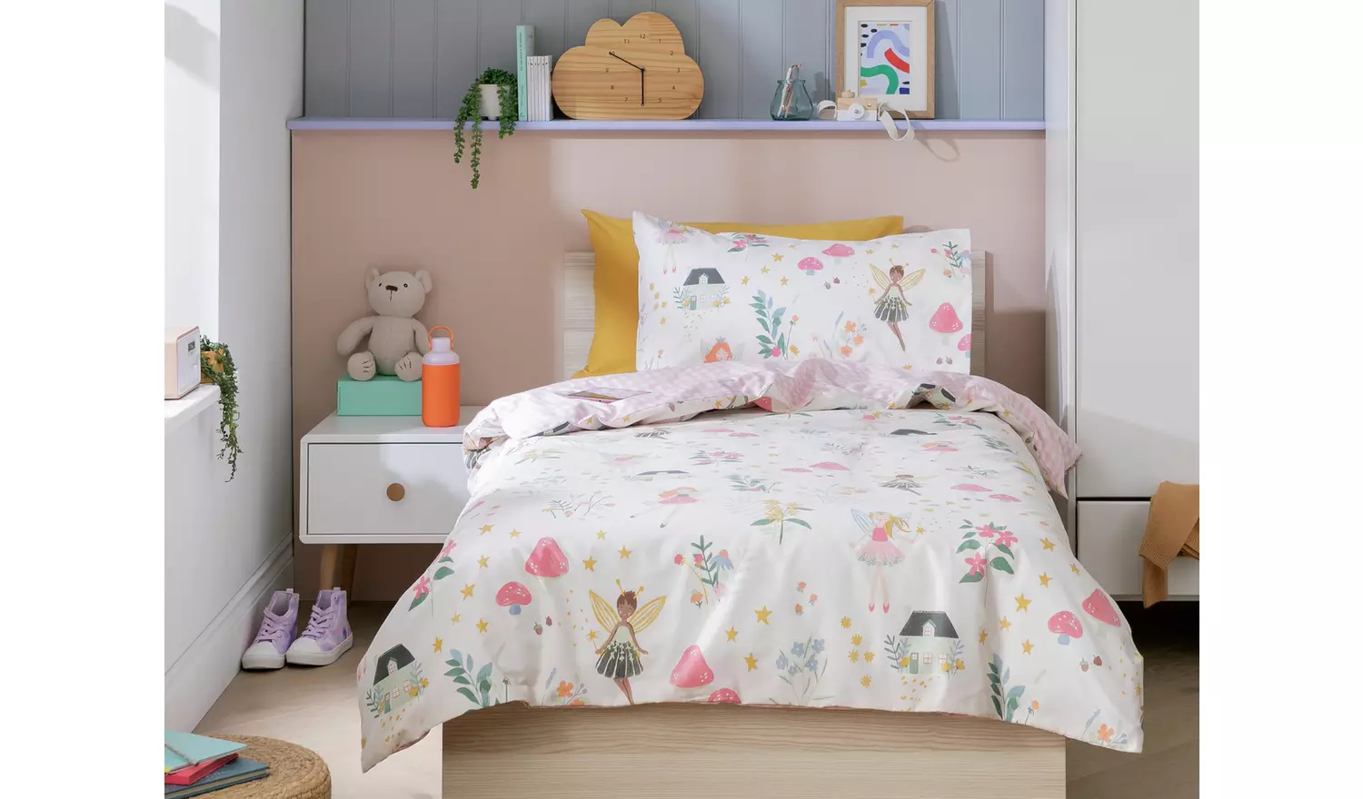Habitat Glowing Fairies Pink Kids Bedding Set - Toddler