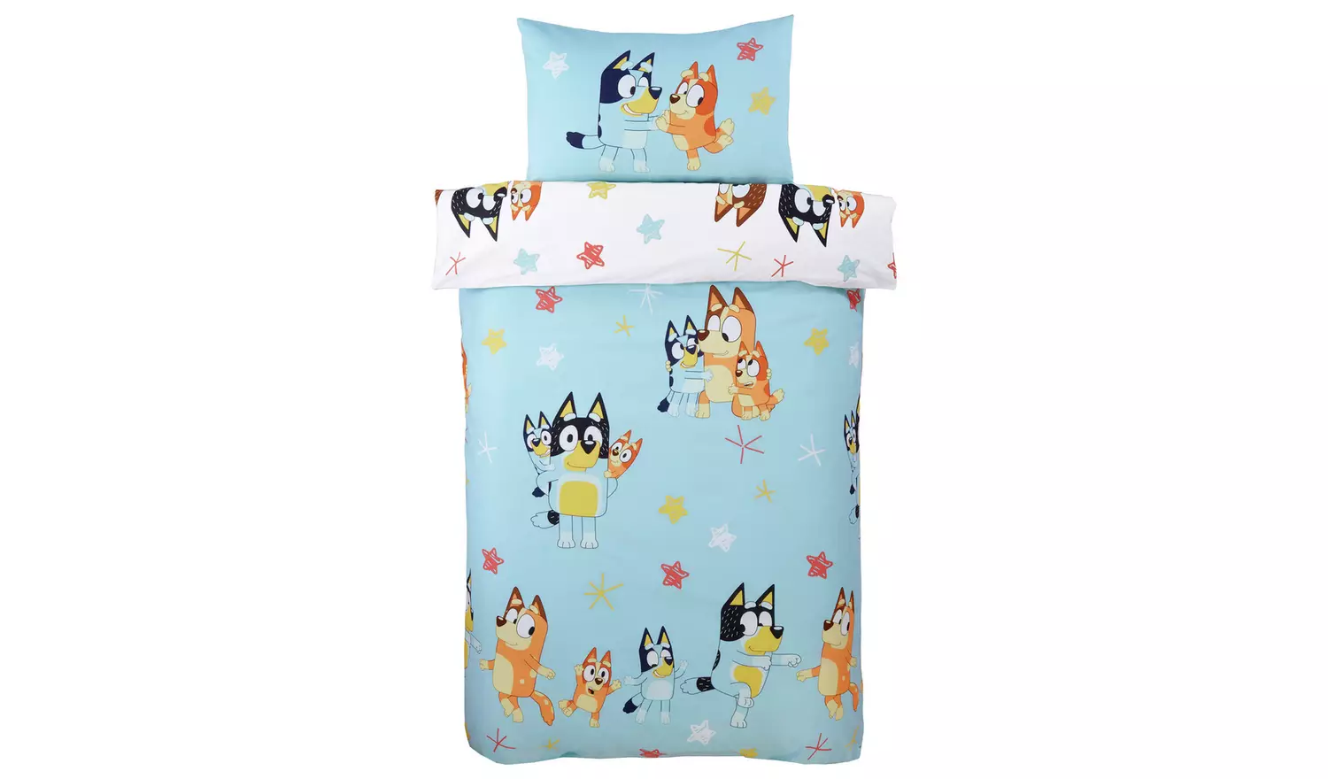 Bluey Celebrate Cotton Blue & White Kids Bedding Set- Single