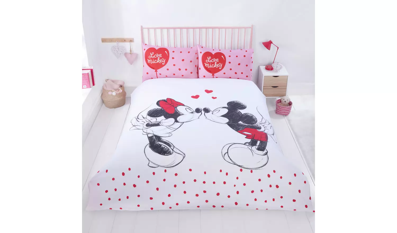 Disney Cotton Mickey & Minnie Kids Bedding Set - Double