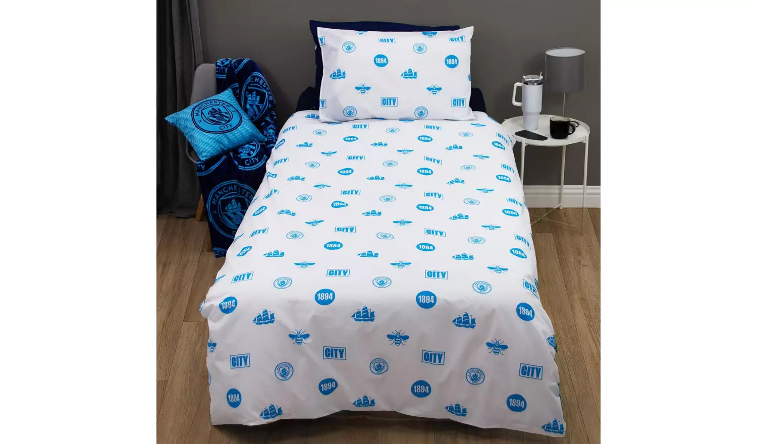 Manchester City Football Kids Bedding Set - Single