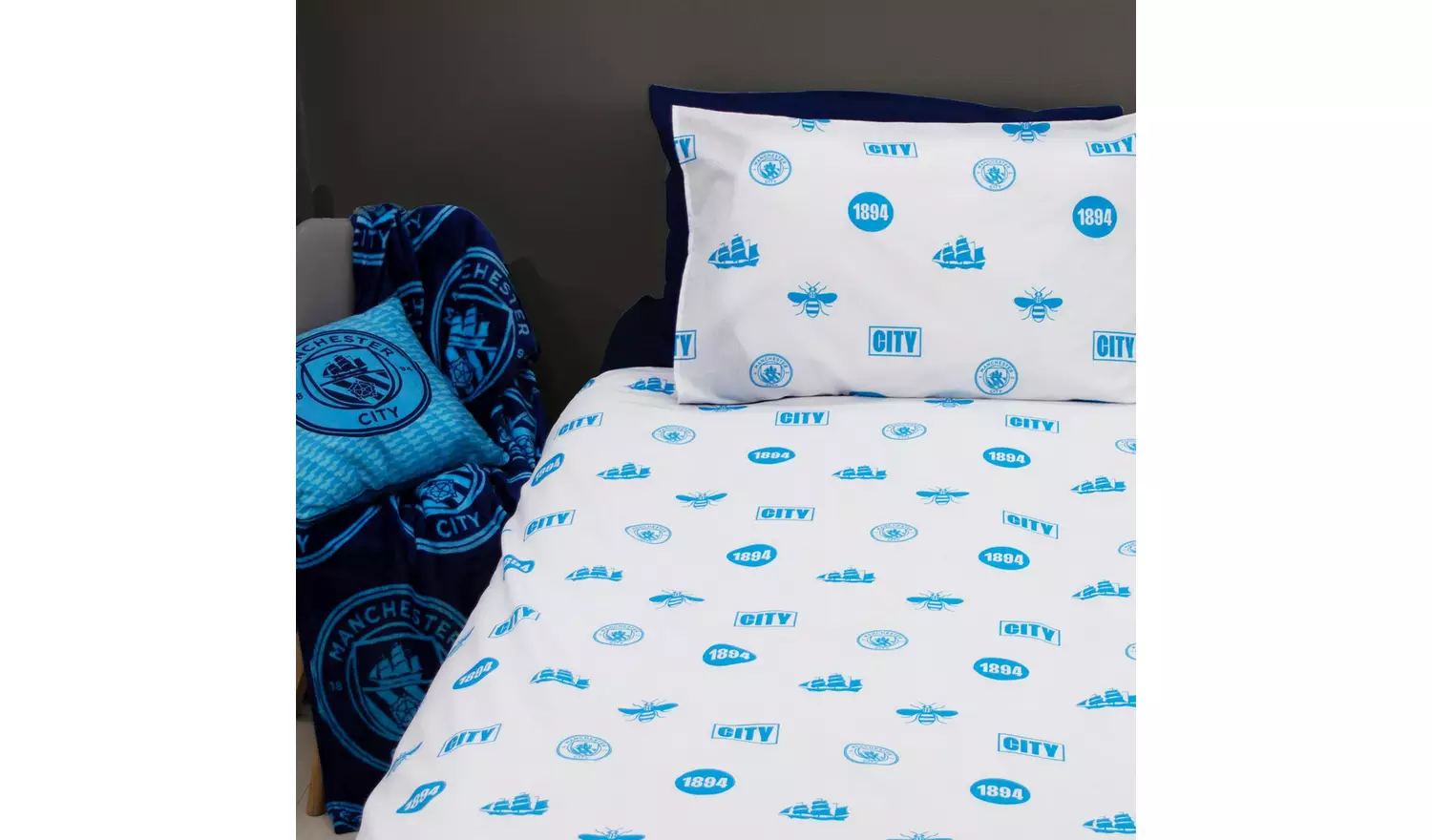 Manchester City Football Kids Bedding Set - Single