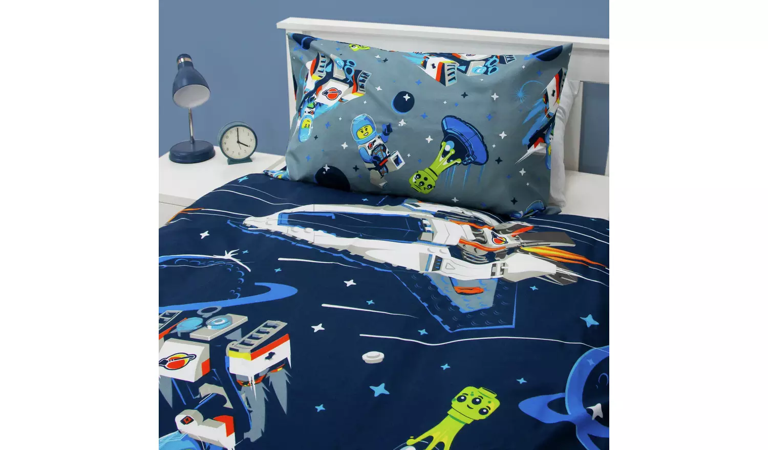 Lego Space Blue Kids Bedding Set - Single