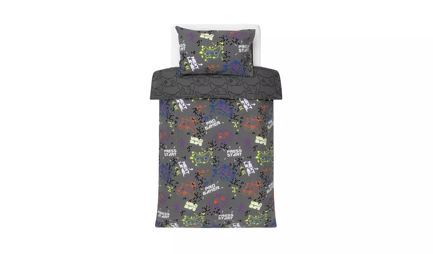 Argos Home Gaming Grey Kids Bedding Set - Single