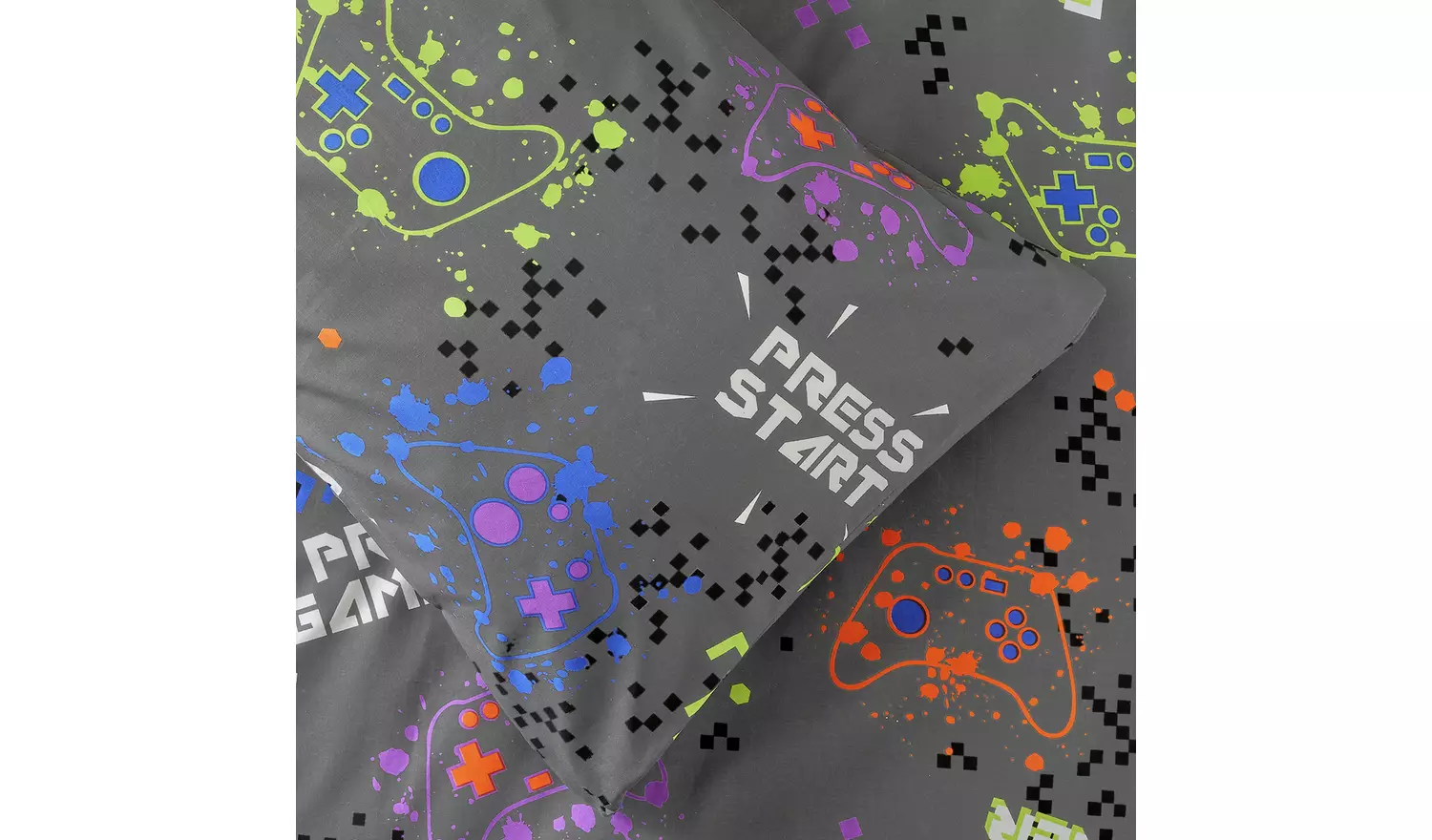 Argos Home Gaming Grey Kids Bedding Set - Single