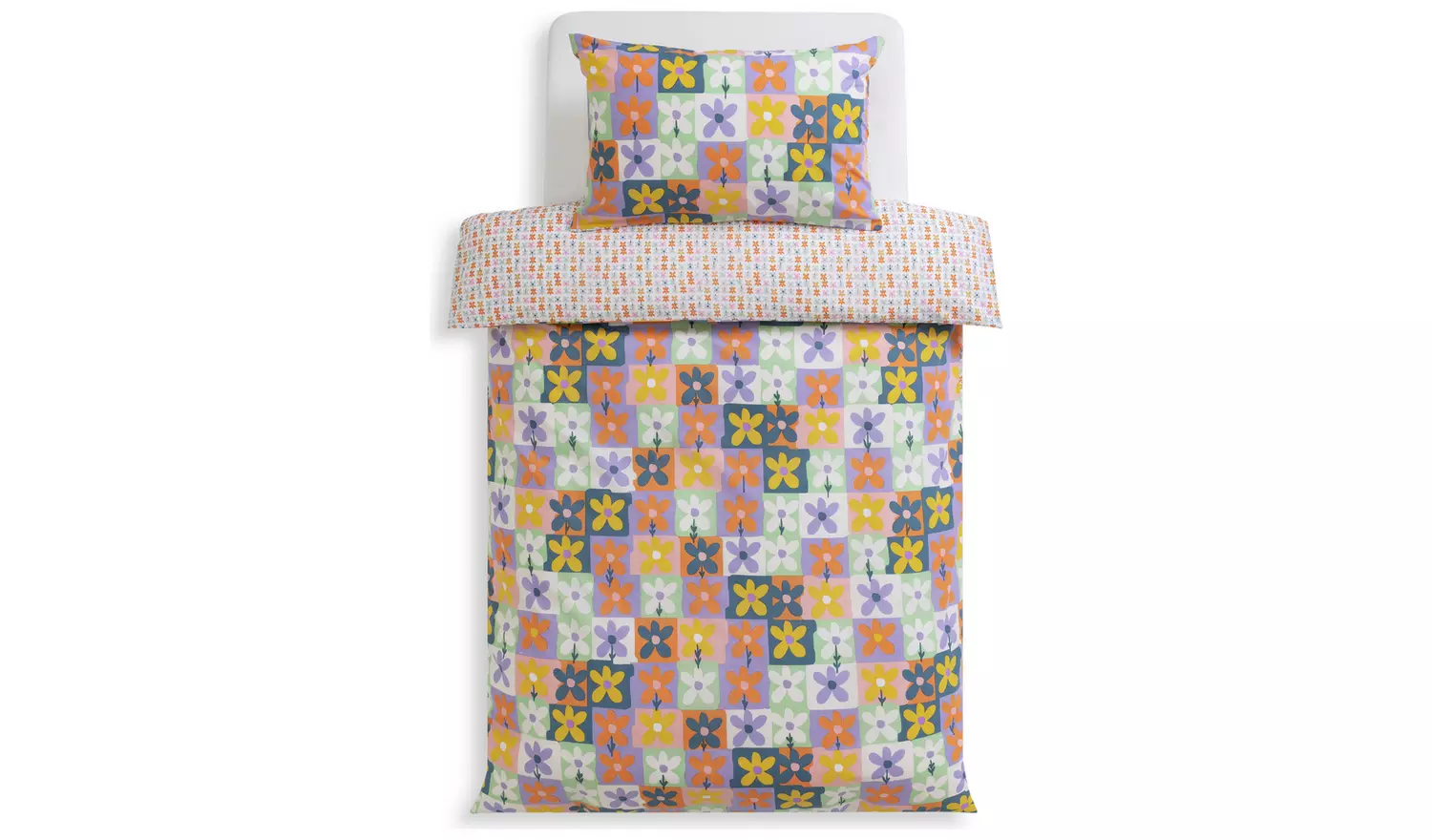 Habitat Checkerboard Floral Kids Bedding Set - Double