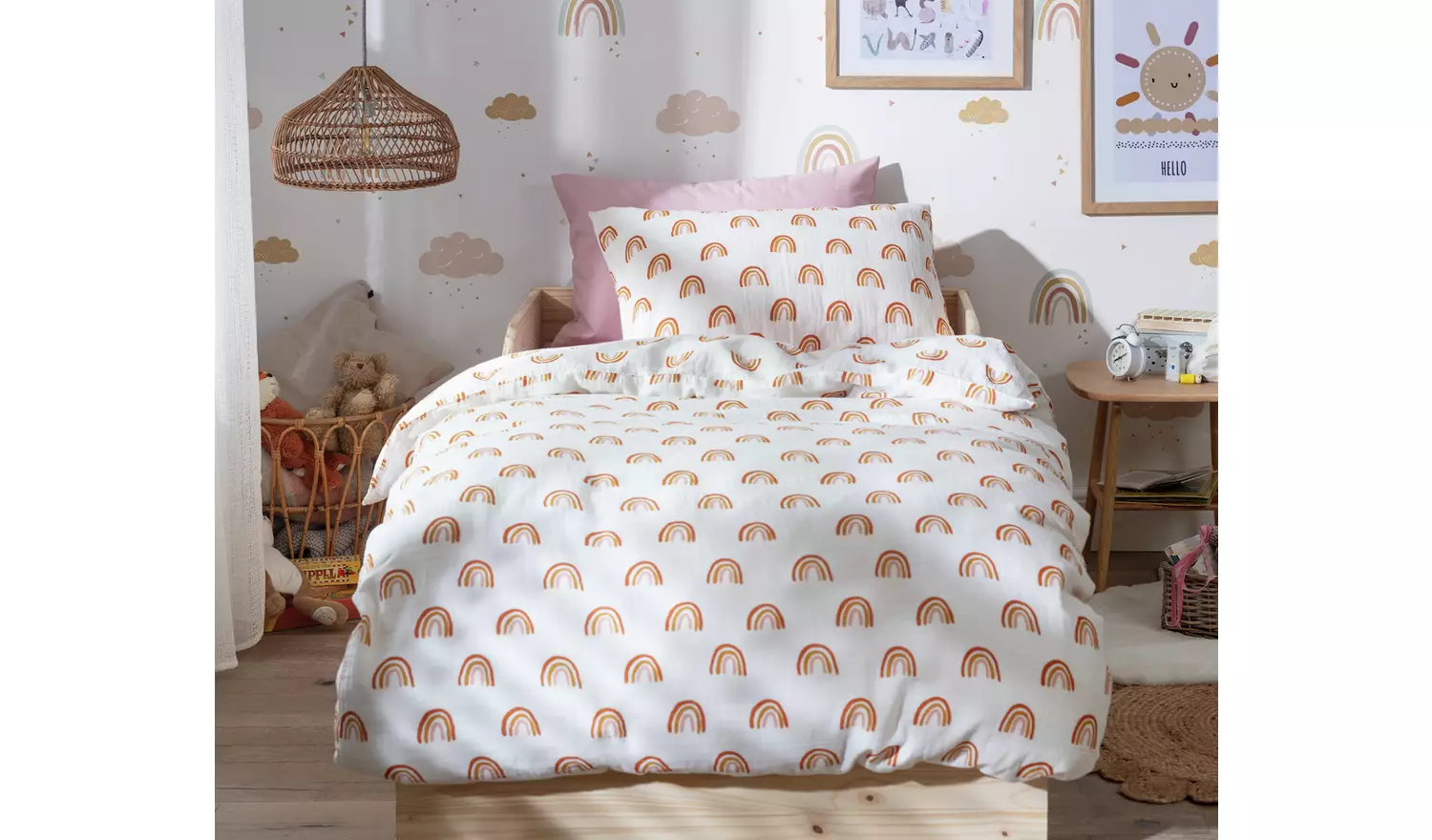 Habitat Kids Rainbow Cotton Bedding Set - Toddler