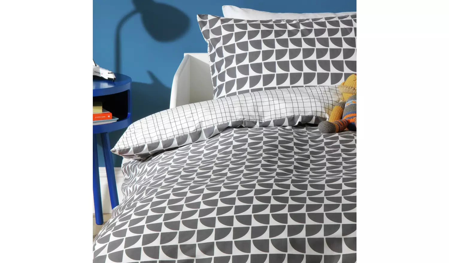 Habitat Kids Monochrome Geo Grey Bedding Set - Single