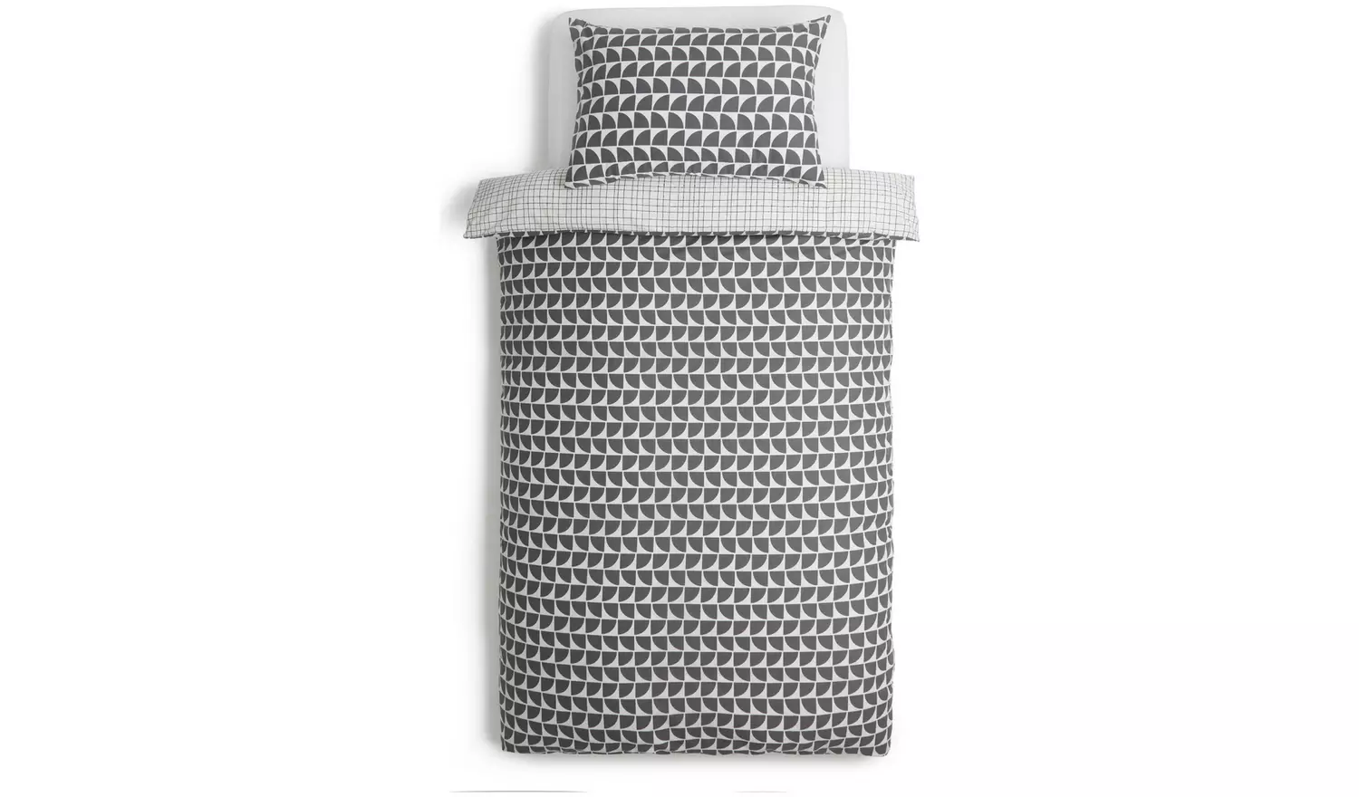 Habitat Kids Monochrome Geo Grey Bedding Set - Single