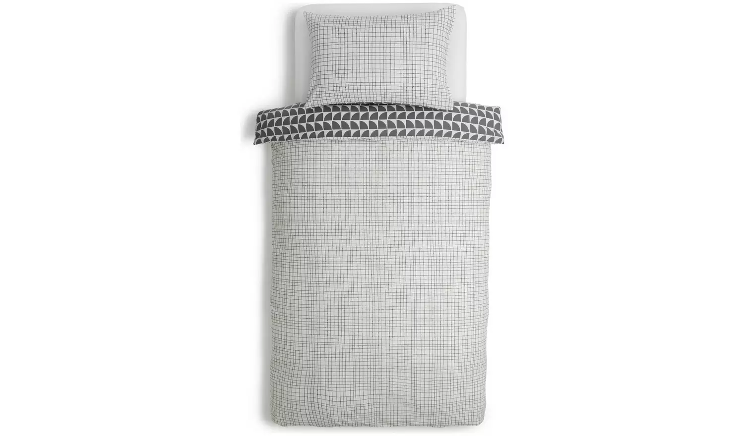Habitat Kids Monochrome Geo Grey Bedding Set - Single