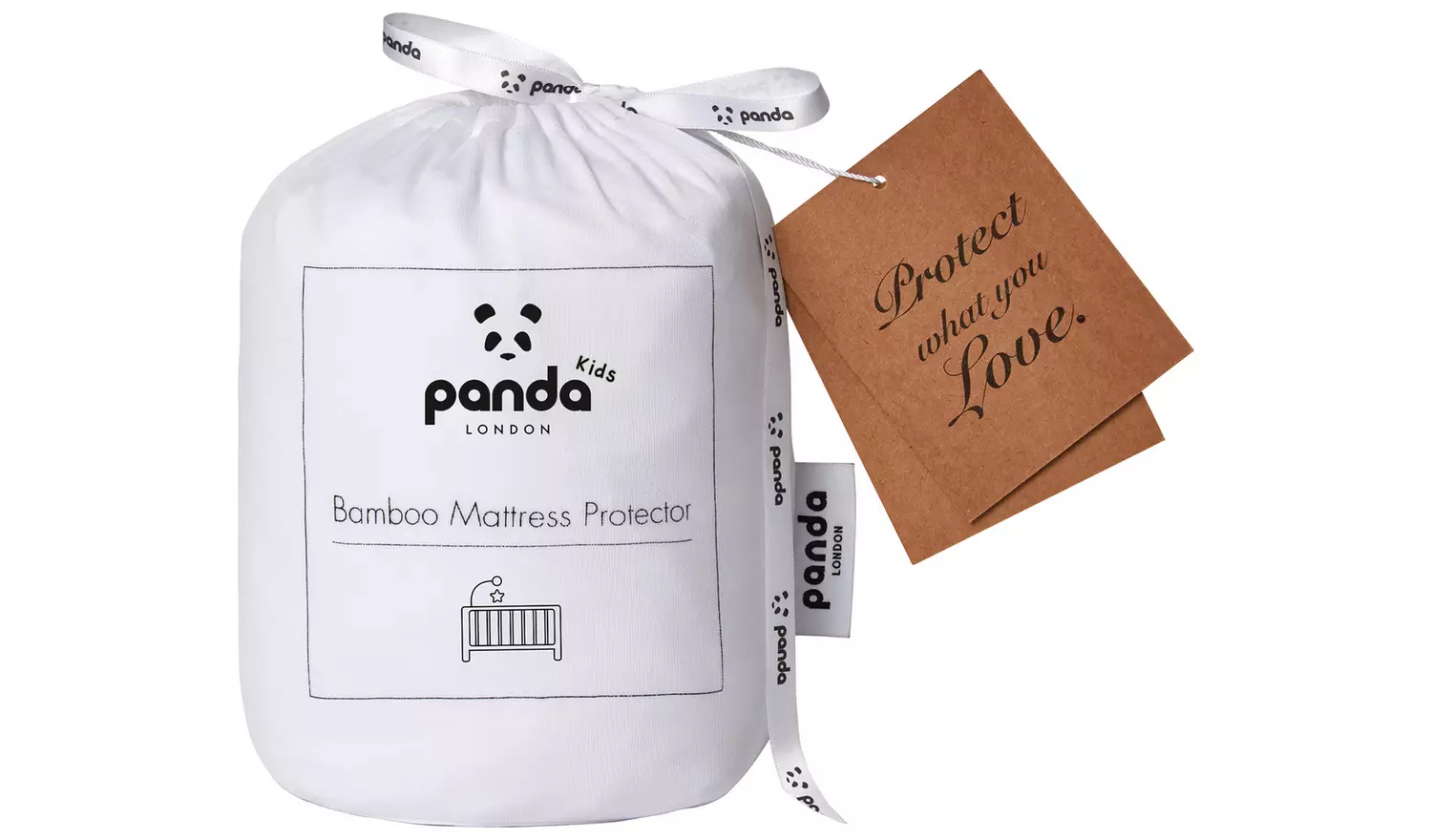 Panda Kids Bamboo Waterproof Mattress Protector- Cot