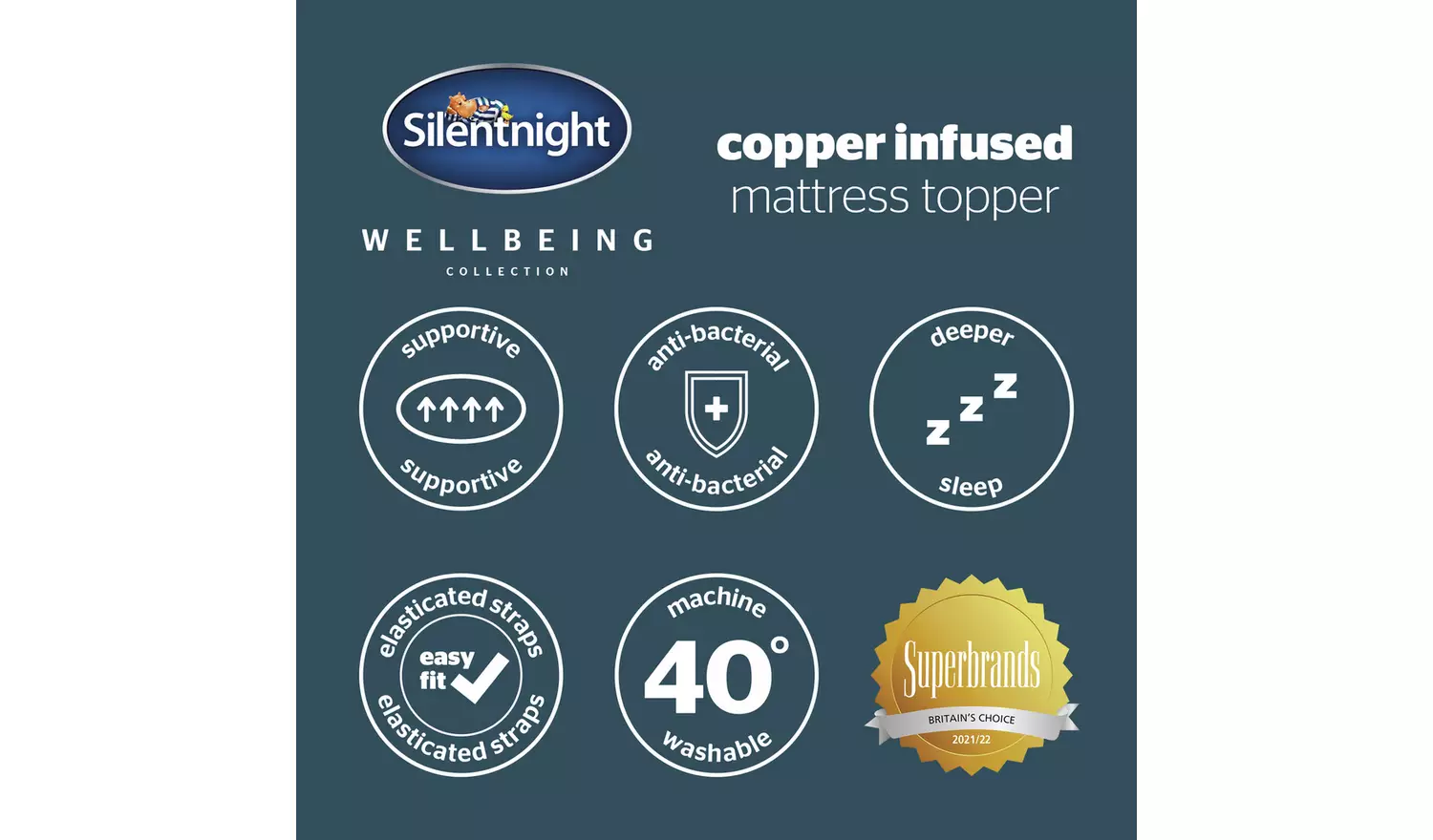 Silentnight Wellbeing Copper Infused Mattress Topper - SK