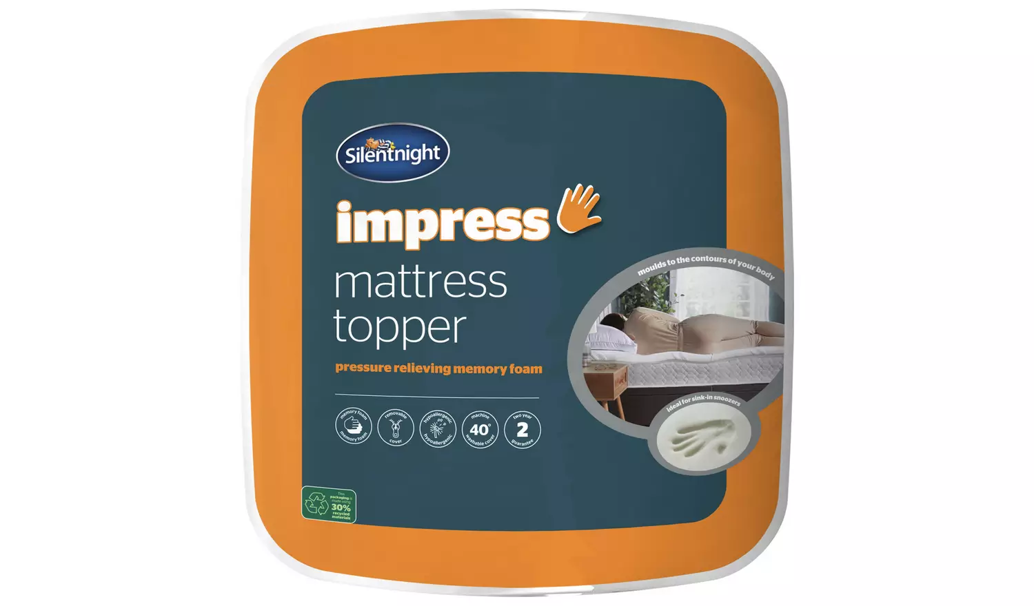 Silentnight 2.5cm Memory Foam Mattress Topper - Double