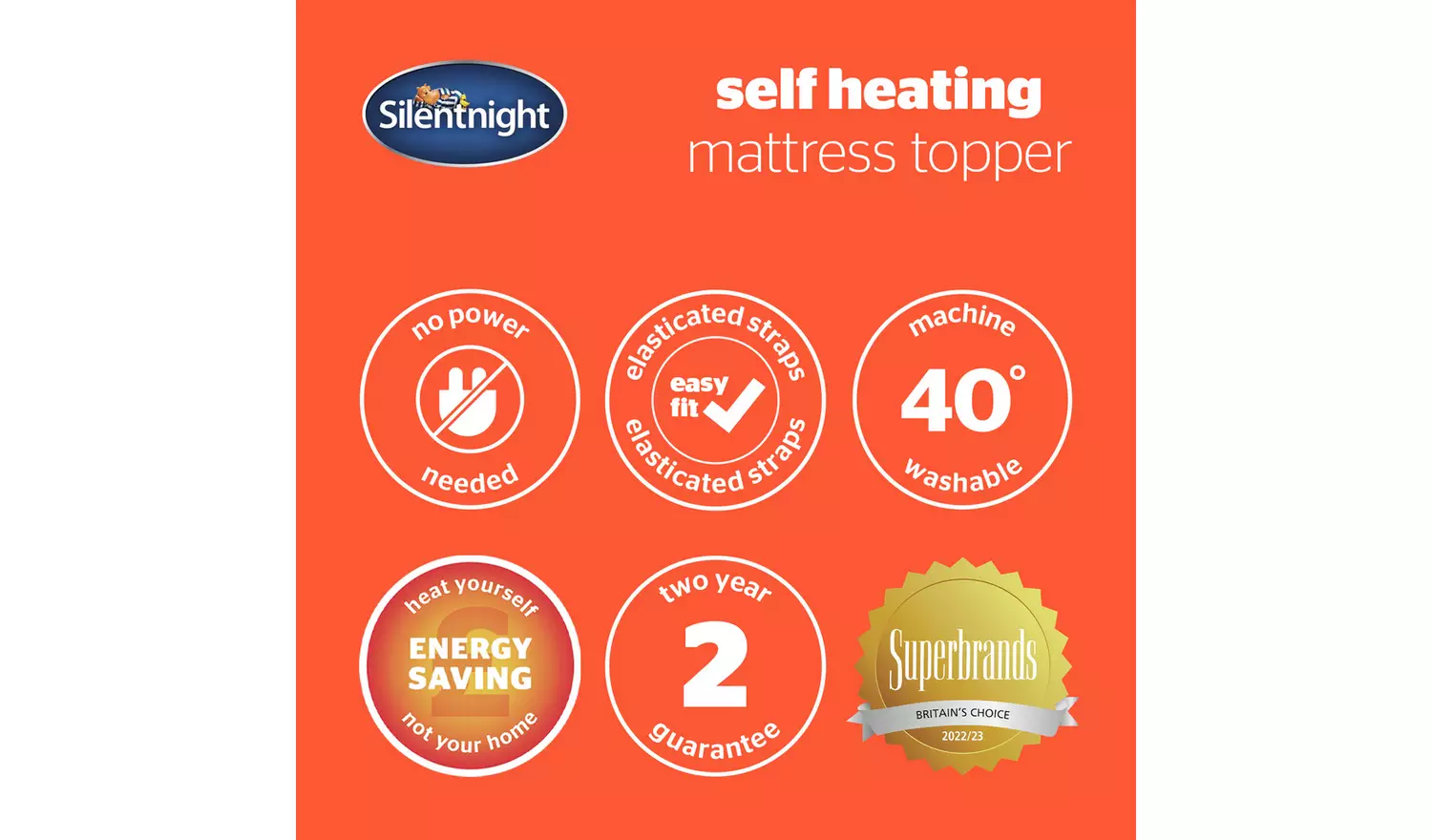 Silentnight Heat Genie Self Heating Mattress Topper Kingsize