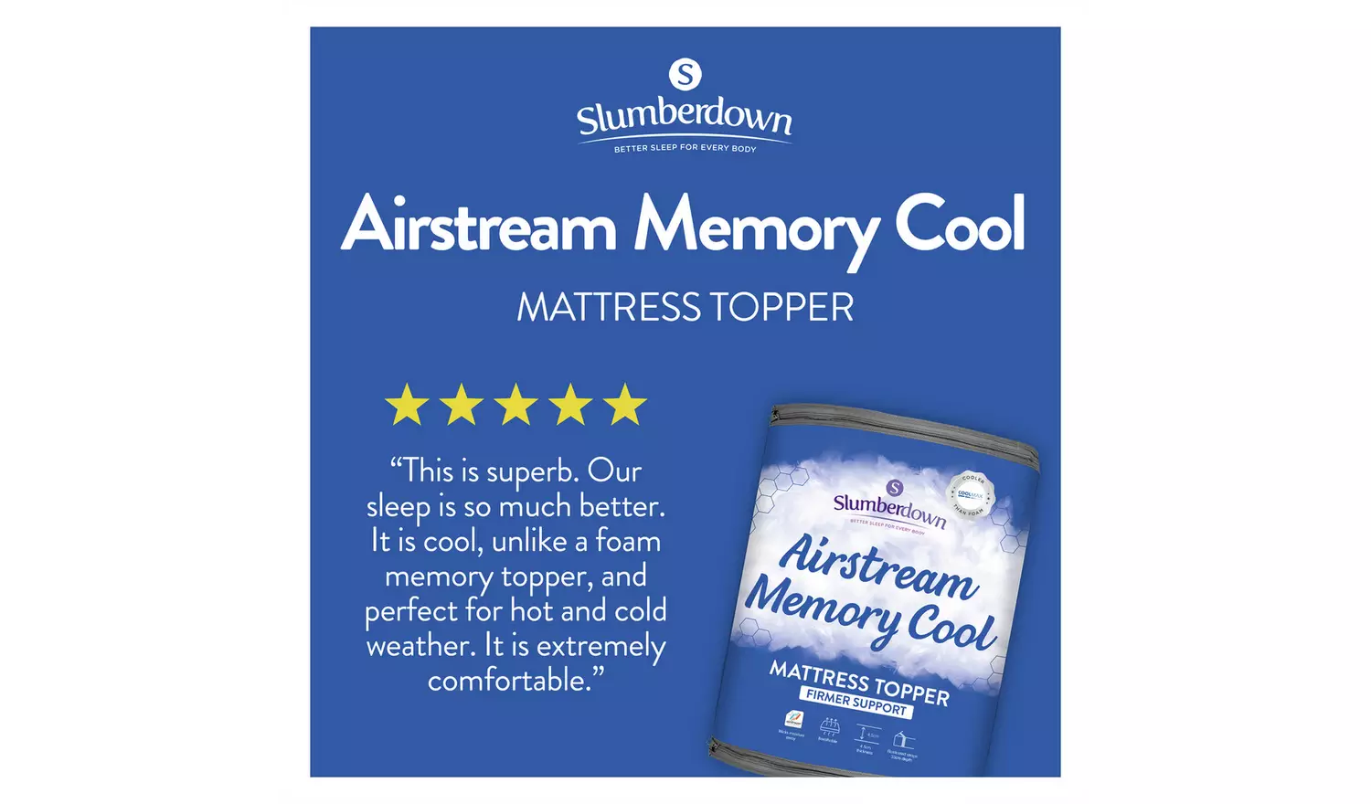 Slumberdown Airstream Memory Fibre Mattress Topper - Double