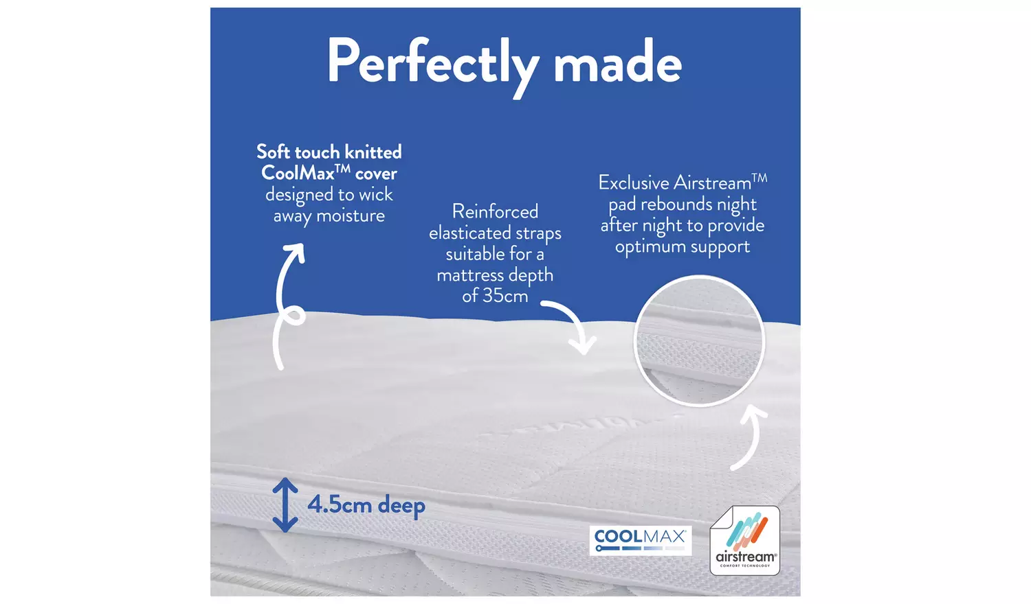 Slumberdown Airstream Memory Fibre Mattress Topper - Double