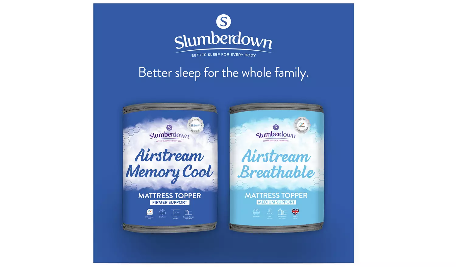 Slumberdown Airstream Memory Fibre Mattress Topper - Double