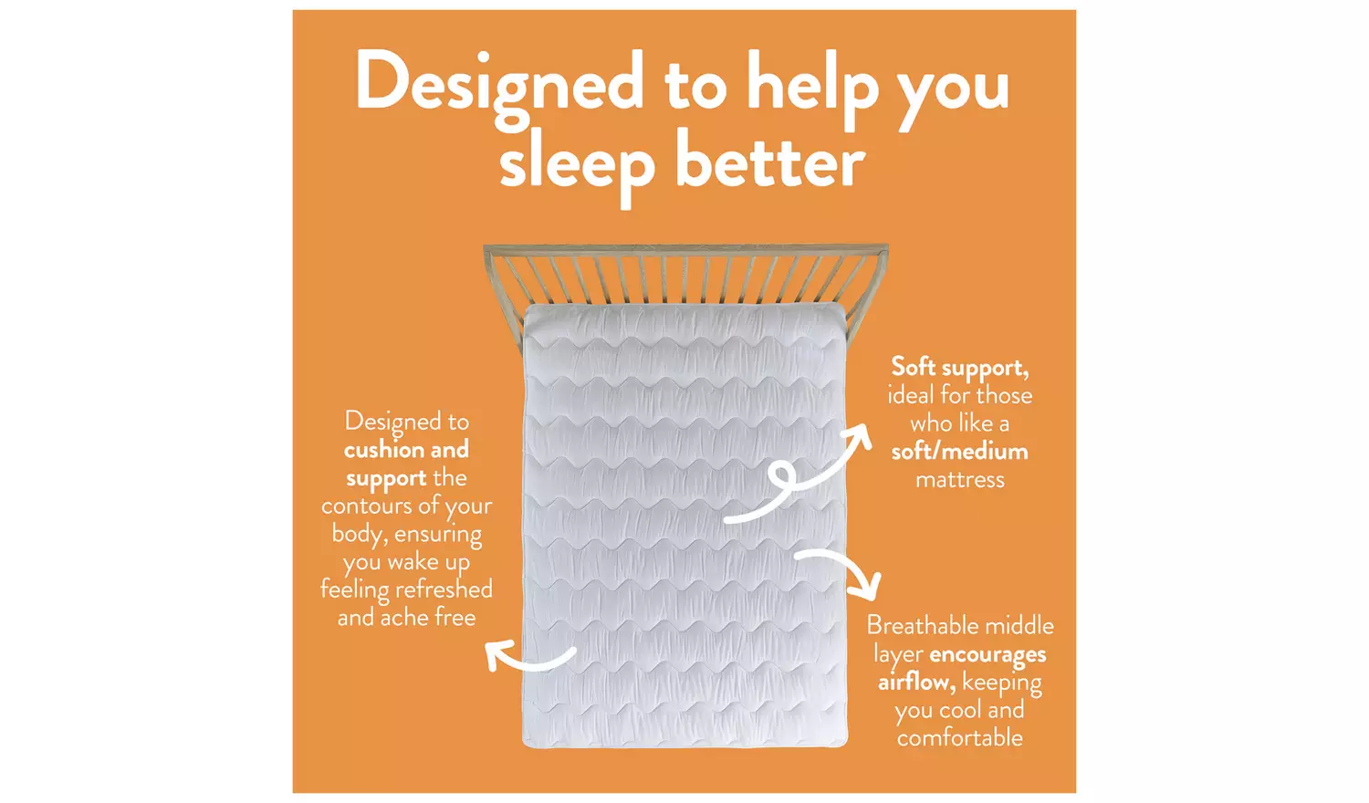 Slumberdown Support 4cm Mattress Topper - Single