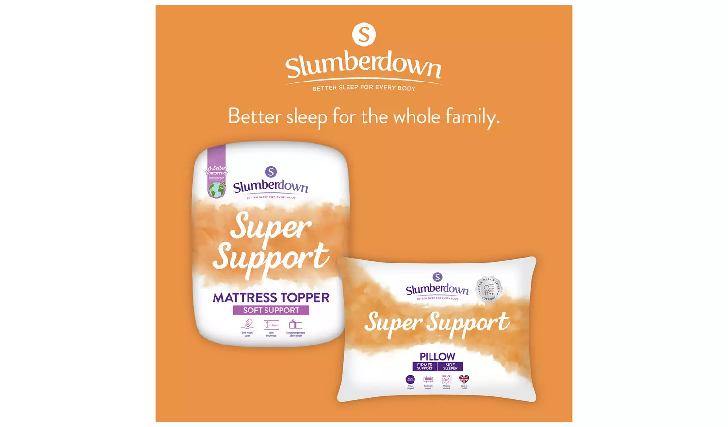 Slumberdown Support 4cm Mattress Topper - Single