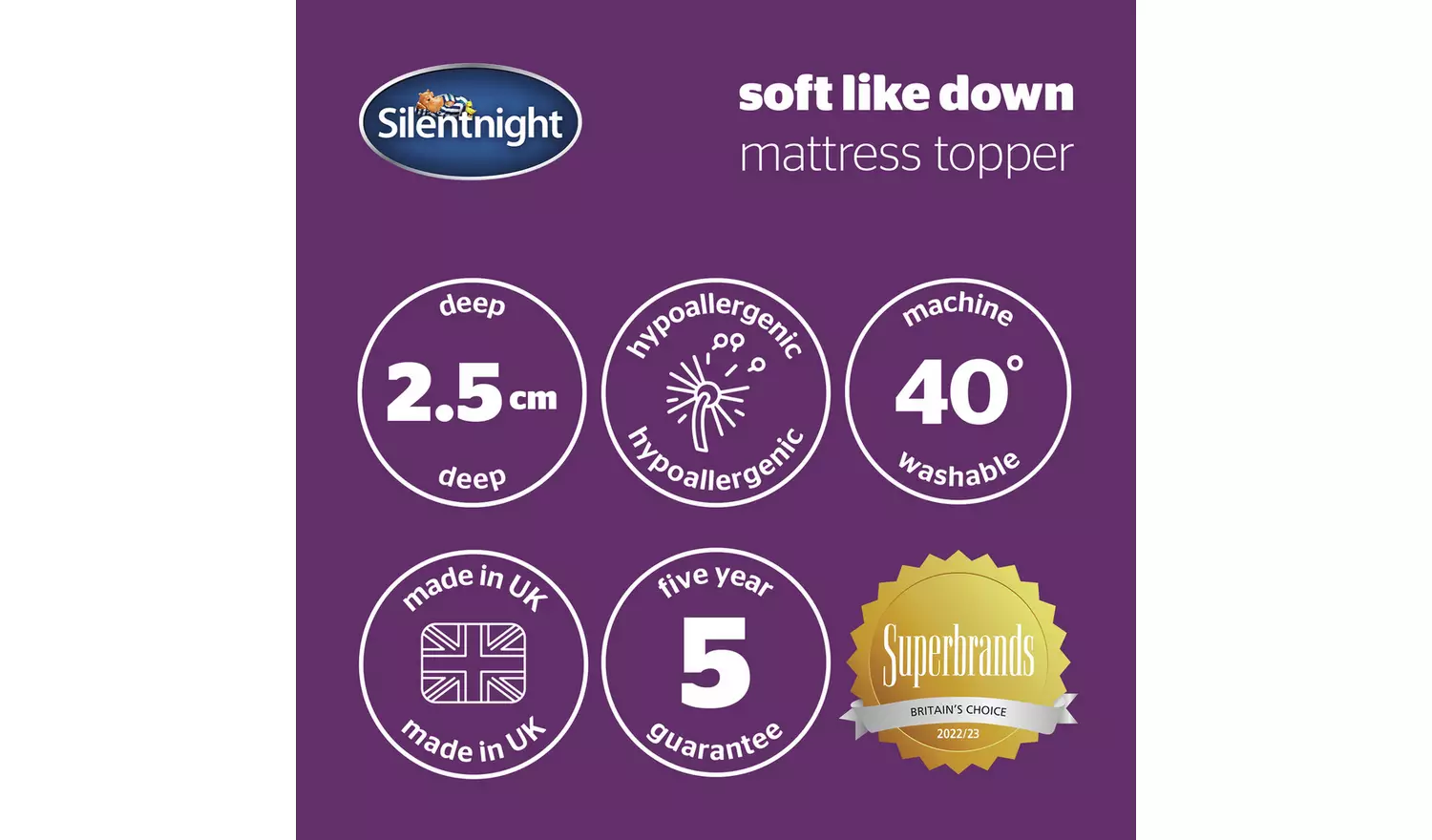 Silentnight Soft Like Down Mattress Topper - Single