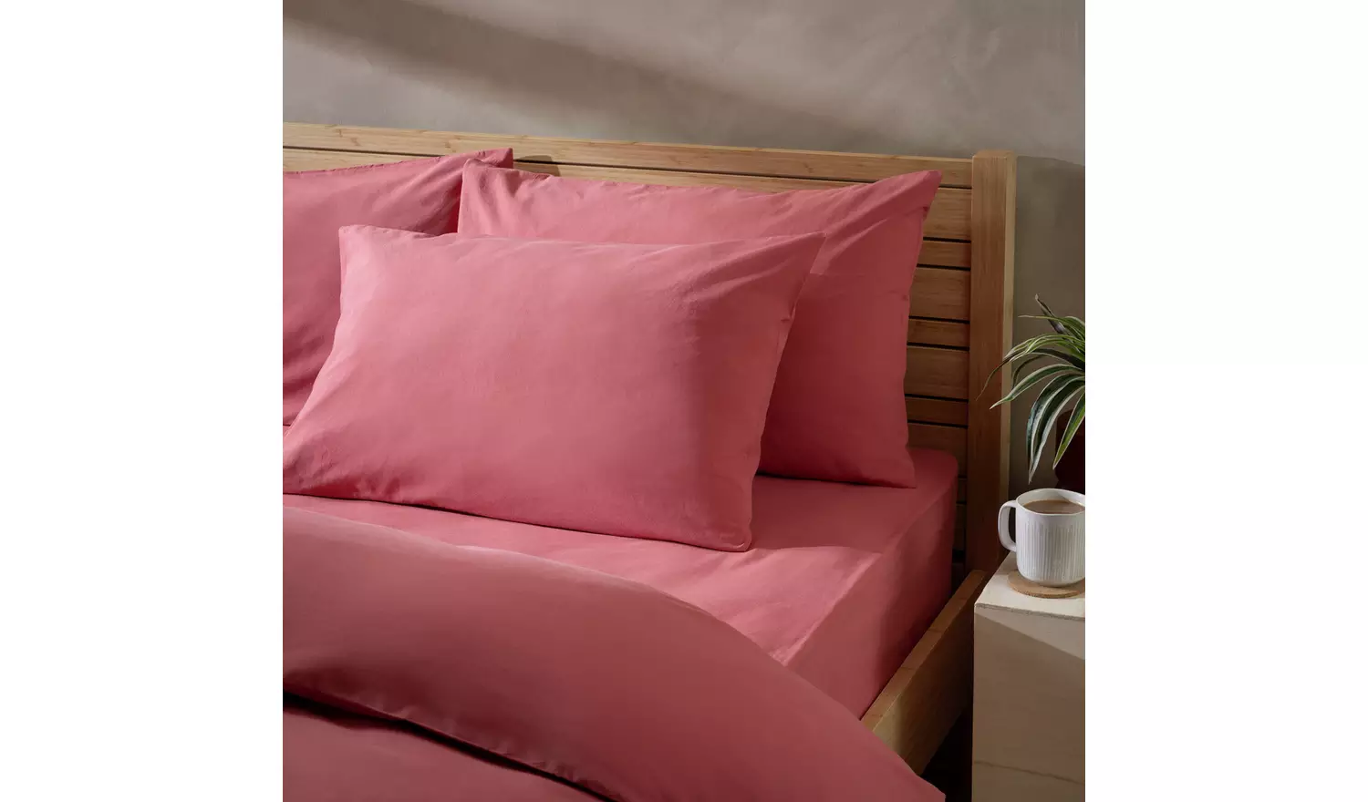 Habitat Washed Cotton Standard Pillowcase Pair - Cinnamon